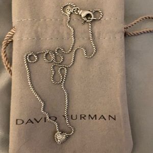 David Yurman small pave diamond heart necklace